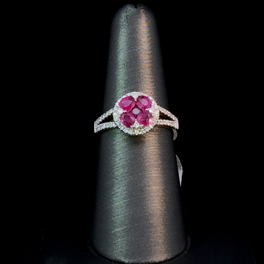 158903 - .33 ctw diamond and ruby ring