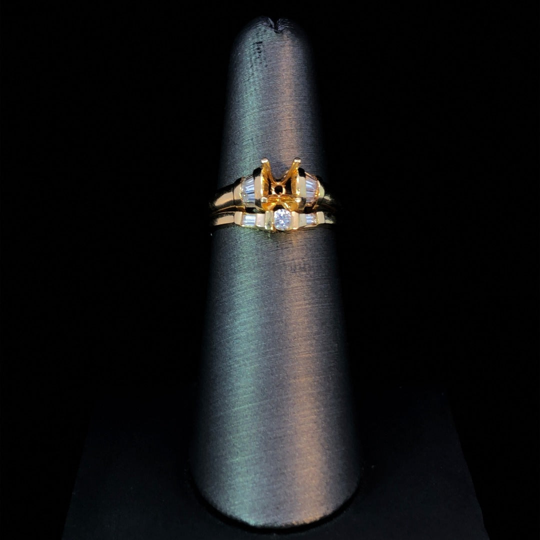 101704 - .63 ctw diamond semi mount and band