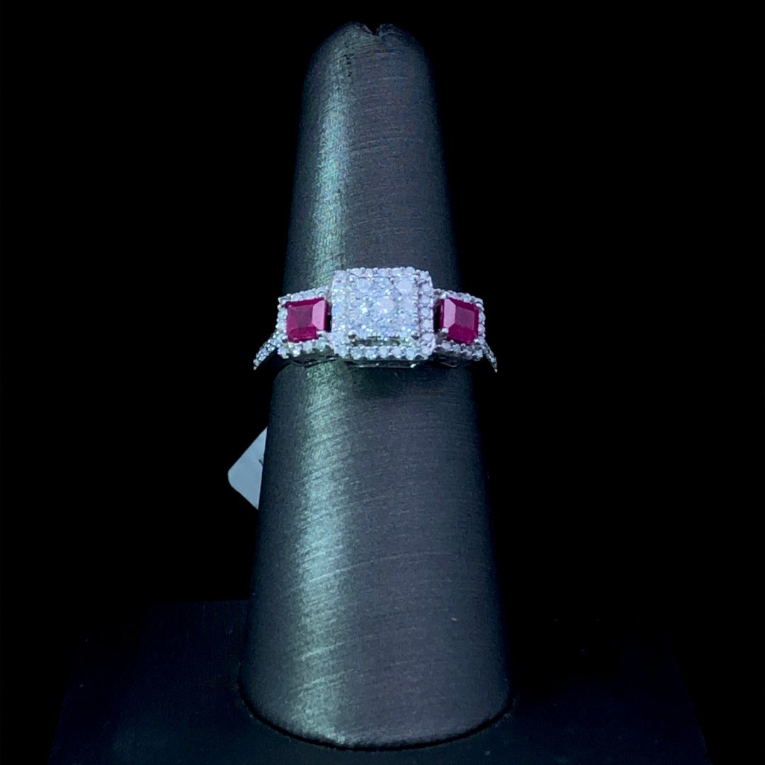 158909 - .50 ctw diamond and ruby ring