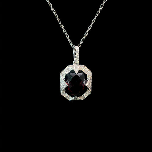158254 - 2.16 ctw garnet and diamond pendant