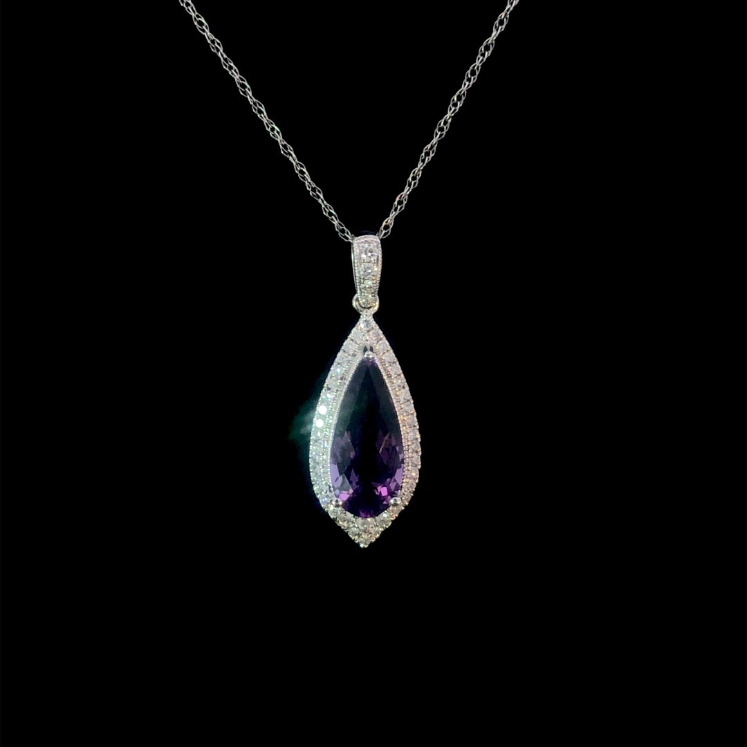 158458 - 2.34 ctw amethyst and diamond pendant