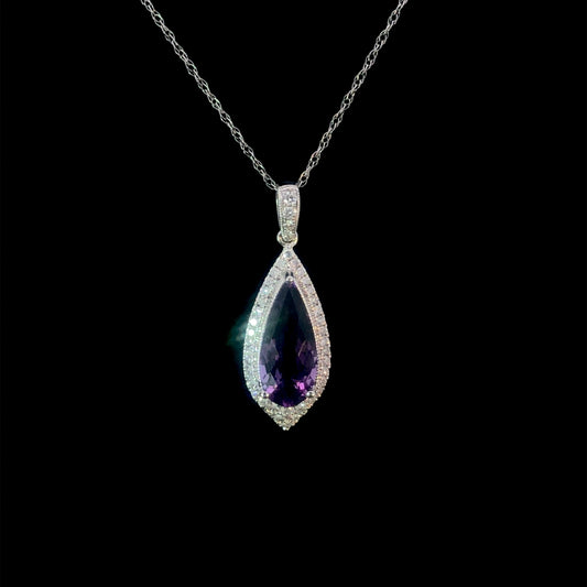 158458 - 2.34 ctw amethyst and diamond pendant