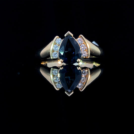 125281 - 1.69 ctw sapphire and diamond ring