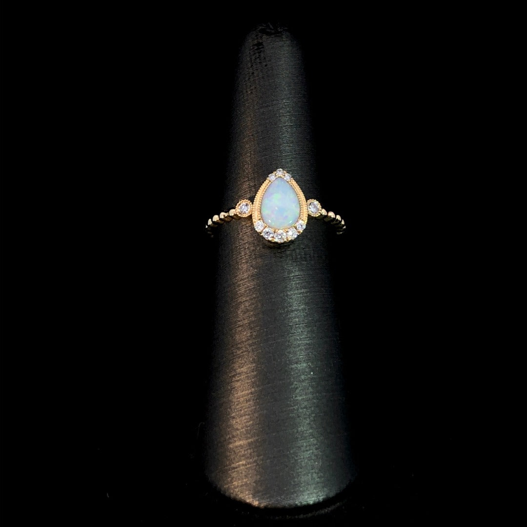 163324 - .56 ctw opal and diamond ring