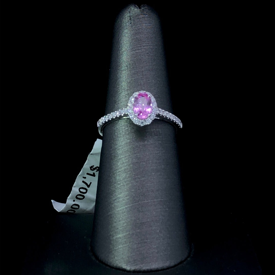 150903 - .80 ctw pink sapphire and diamond ring