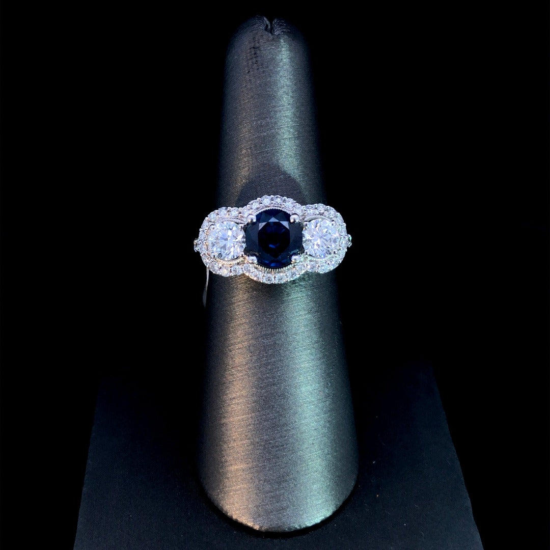 157635 - 3.41 ctw sapphire and diamond ring
