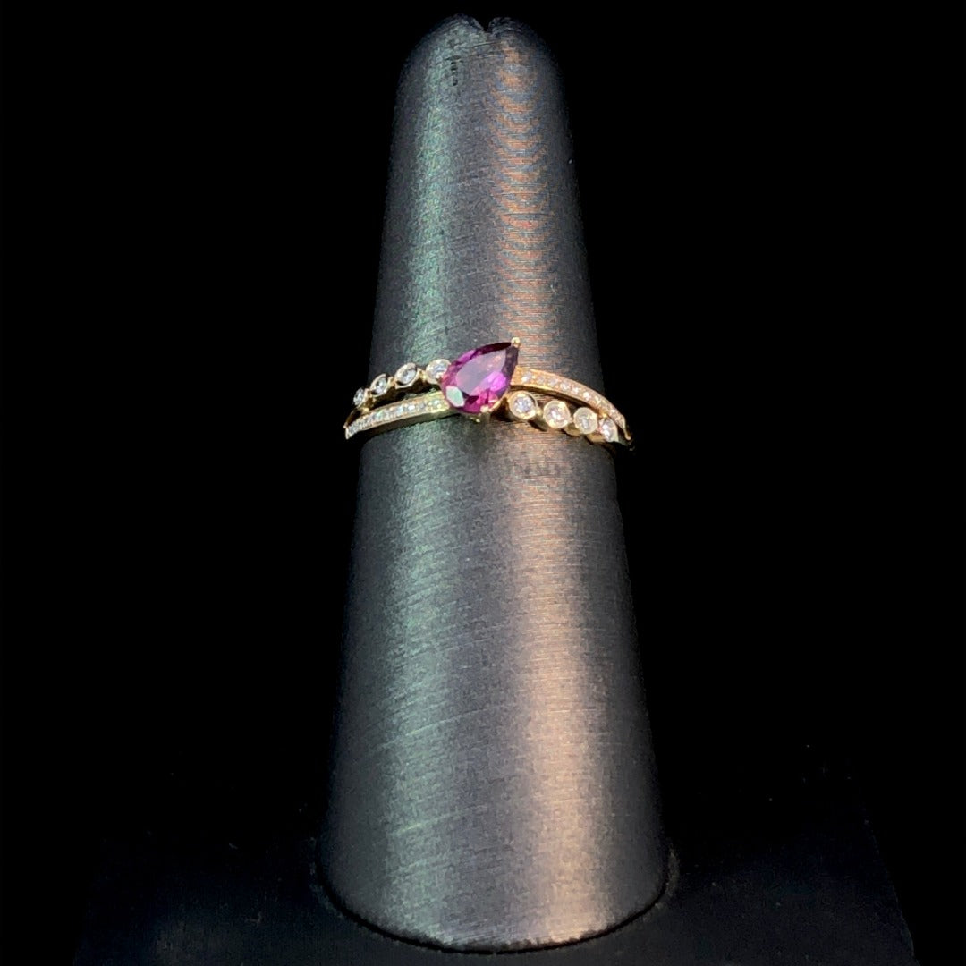 156857 - .49 ctw pink tourmaline and diamond ring