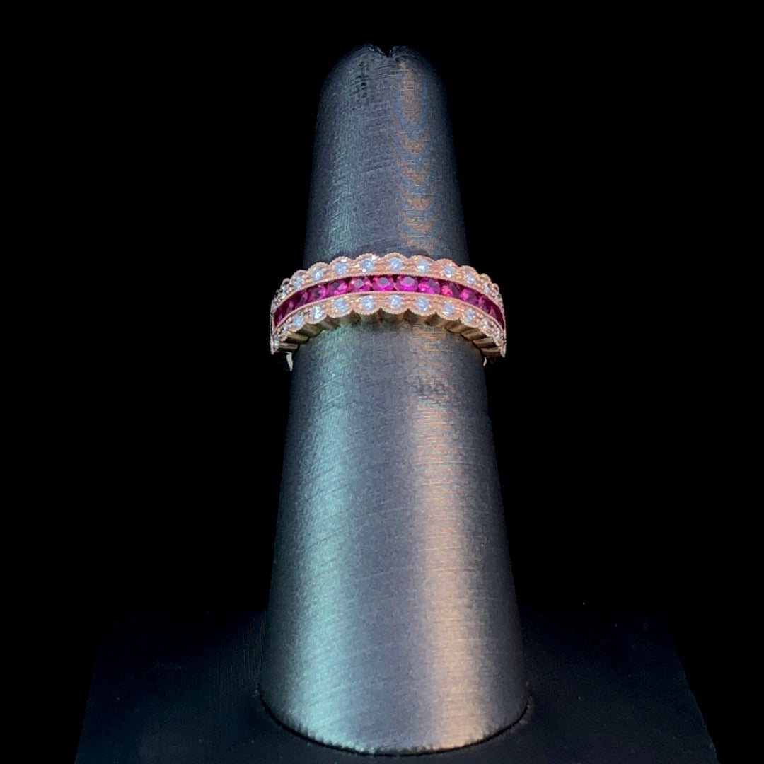 157686 - .81 ctw ruby and diamond ring