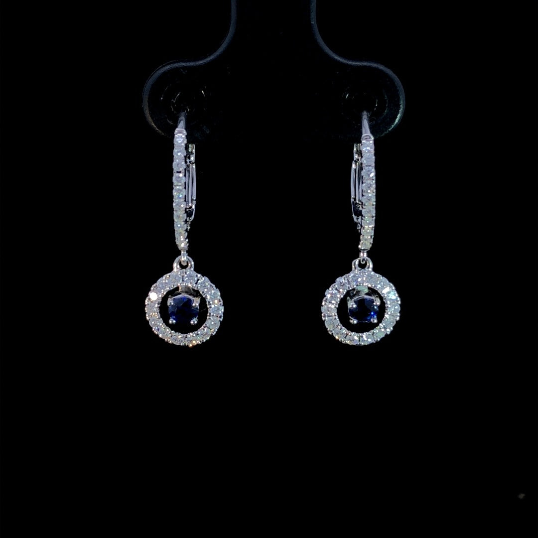 163211 - .55 ctw sapphire and diamond earrings