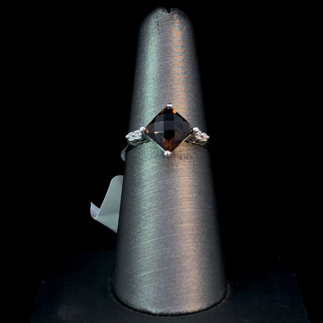 144172 - Smokey quartz and diamond ring
