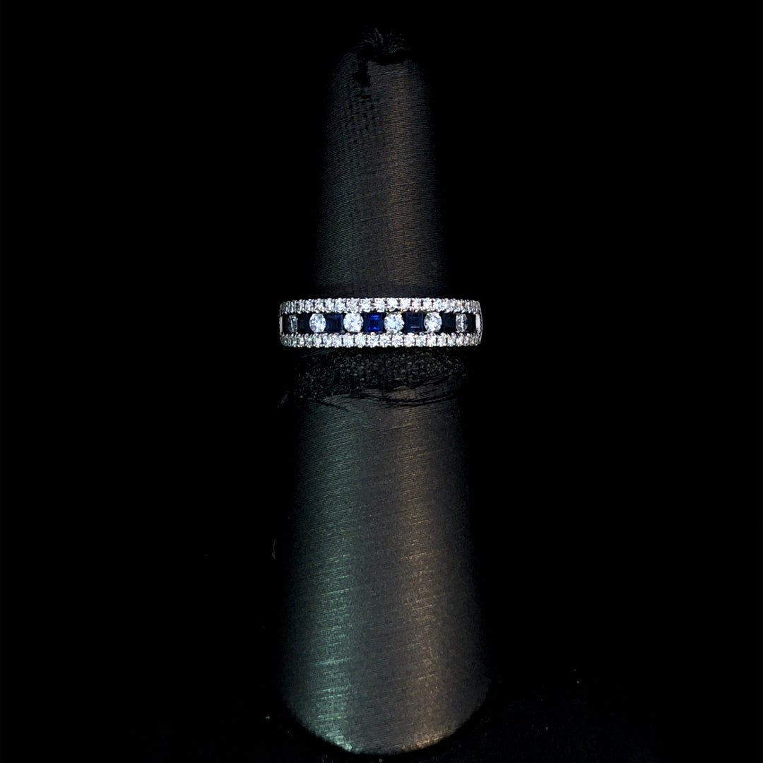163296 - .71 ctw sapphire and diamond.band