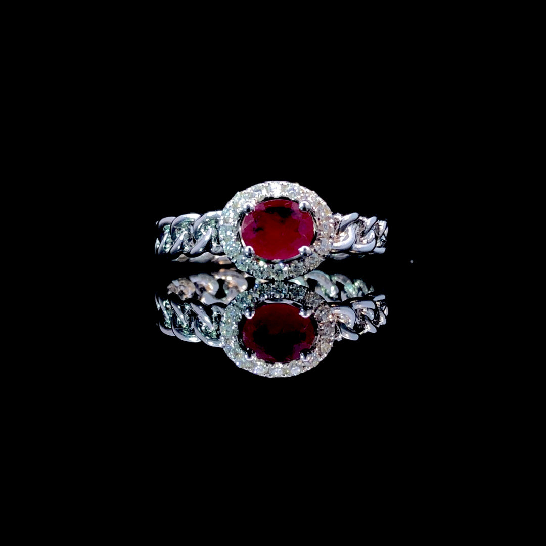 164954 - .63 ctw ruby and diamond ring