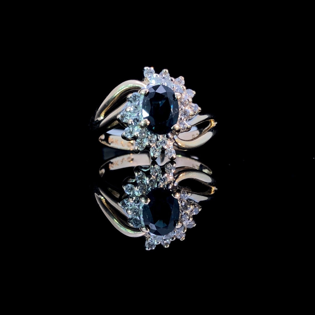 150405 - 1.10 ctw sapphire and diamond ring