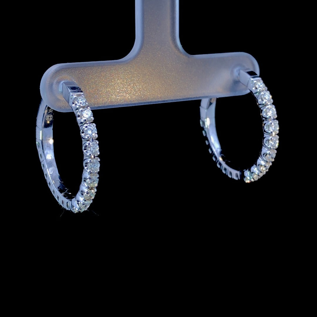161634 - .62 ctw diamond hoop earrings