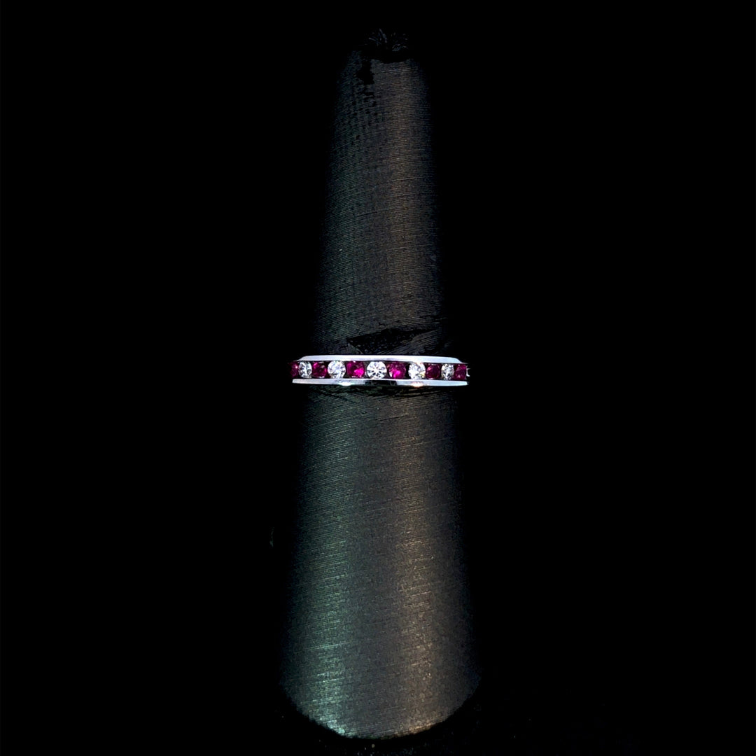 157345 - .10 ctw ruby and diamond band