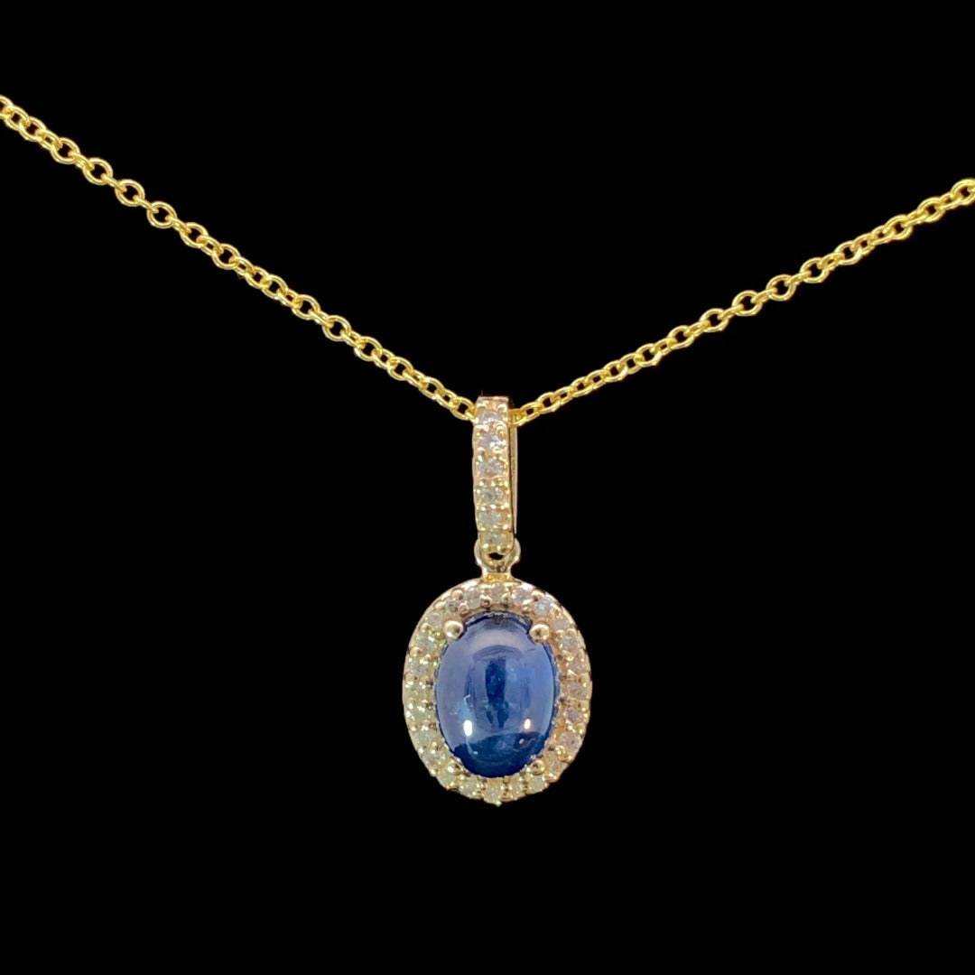 1.38 ctw sapphire and diamond pendant