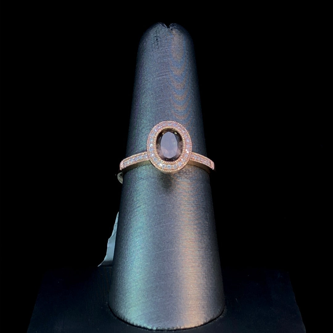 149122 - 1.21 ctw smokey topaz and diamond ring