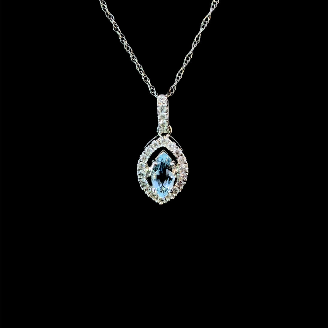 164720 - Aquamarine and diamond pendant