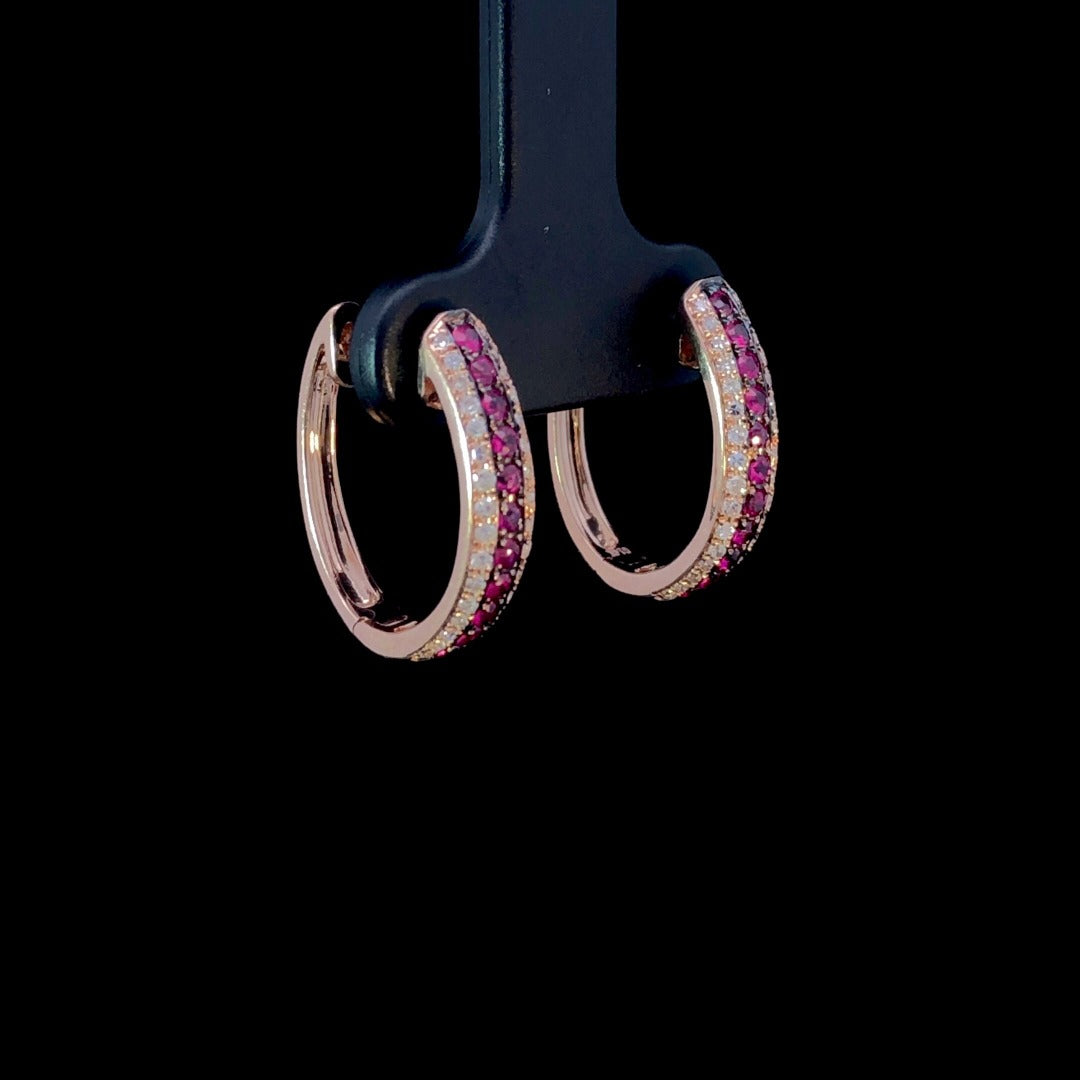 163123 - 1.16 ctw ruby and diamond earrings