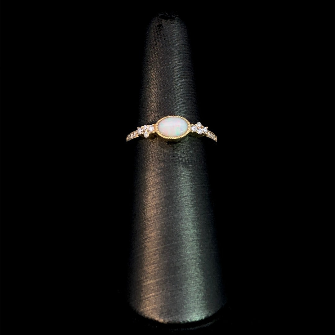 163354 - .45 ctw opal and diamond ring