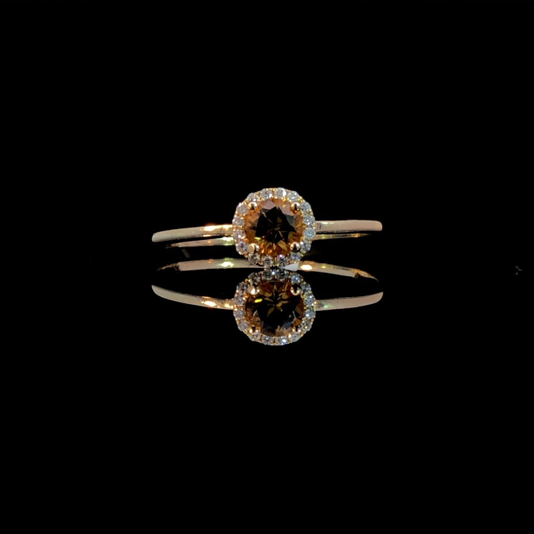 163352 - .29 ctw citrine and diamond ring