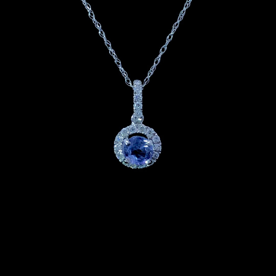 162204 -. 77 ctw diamond and tanzanite pendant