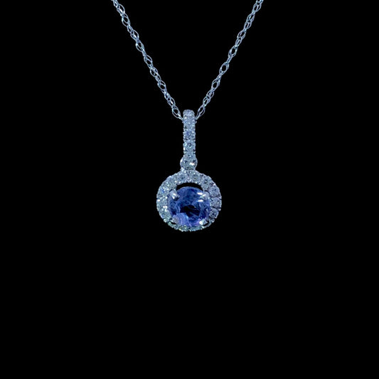 162204 -. 77 ctw diamond and tanzanite pendant