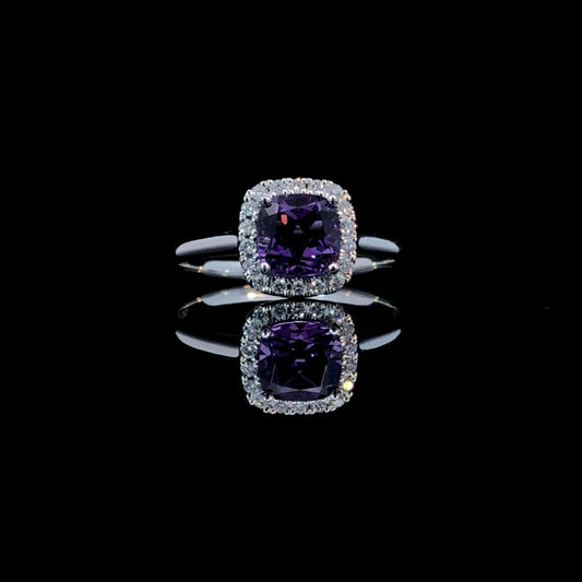 163632 - .96 ctw amethyst and diamond ring