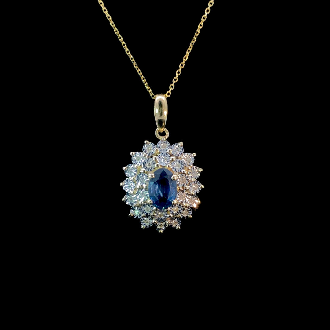 166443 - .15ctw sapphire diamond pendant