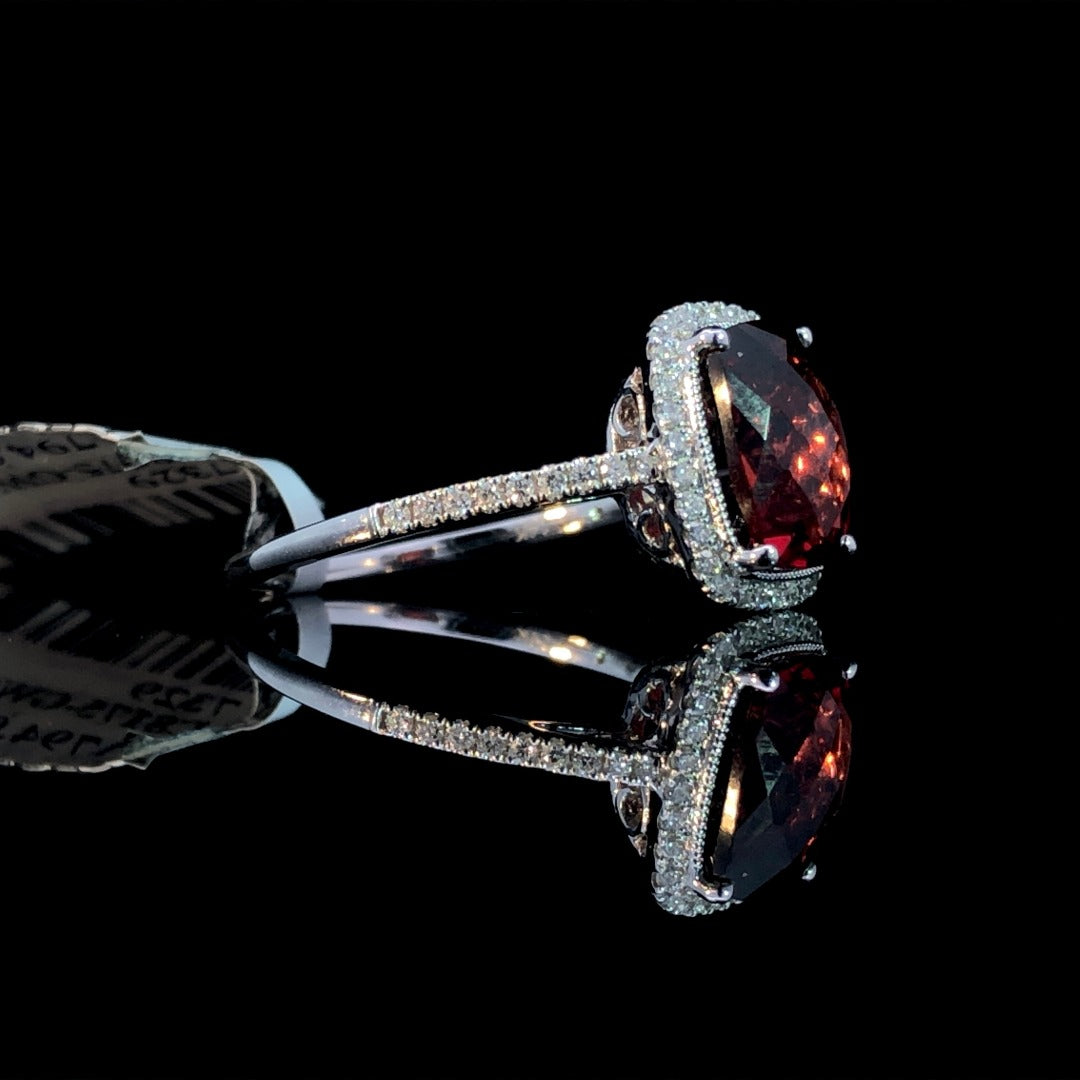 163345 - 3.12 ctw garnet and diamond ring