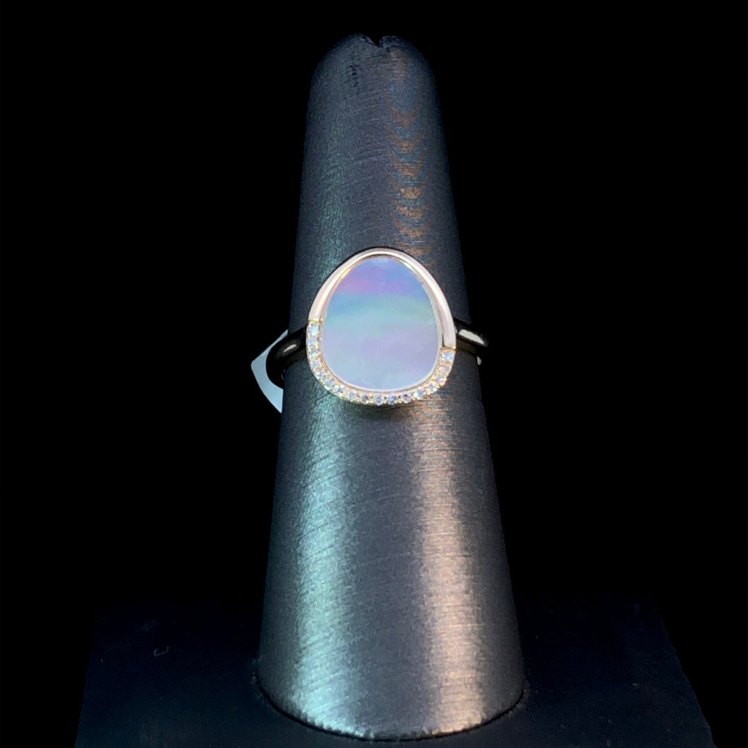 160369 - .05 ctw diamond and Mother of Pearl ring