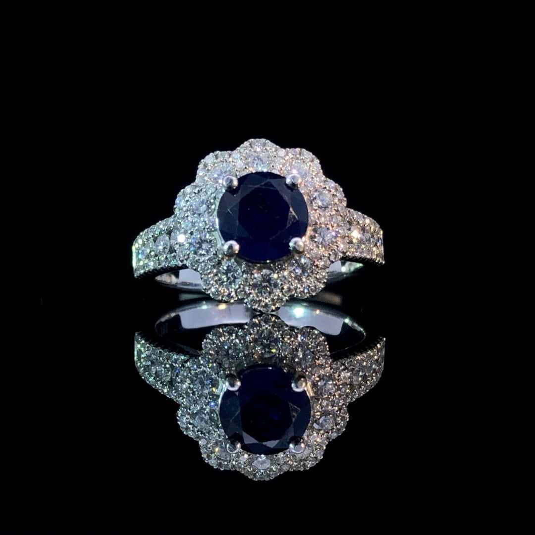 157636 - 2.72 ctw sapphire and diamond ring
