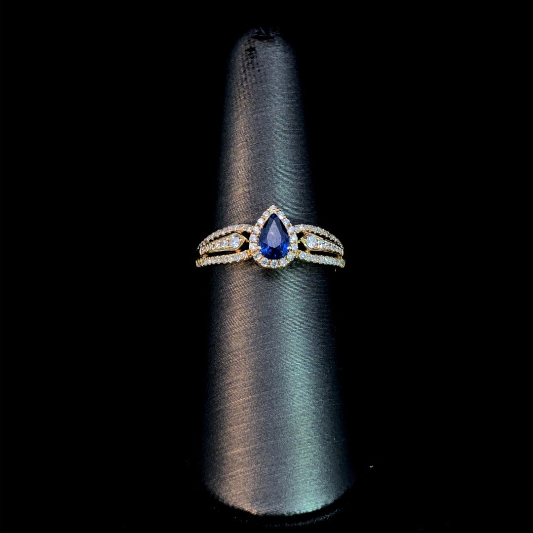 150902 - .75 ctw sapphire and diamond ring