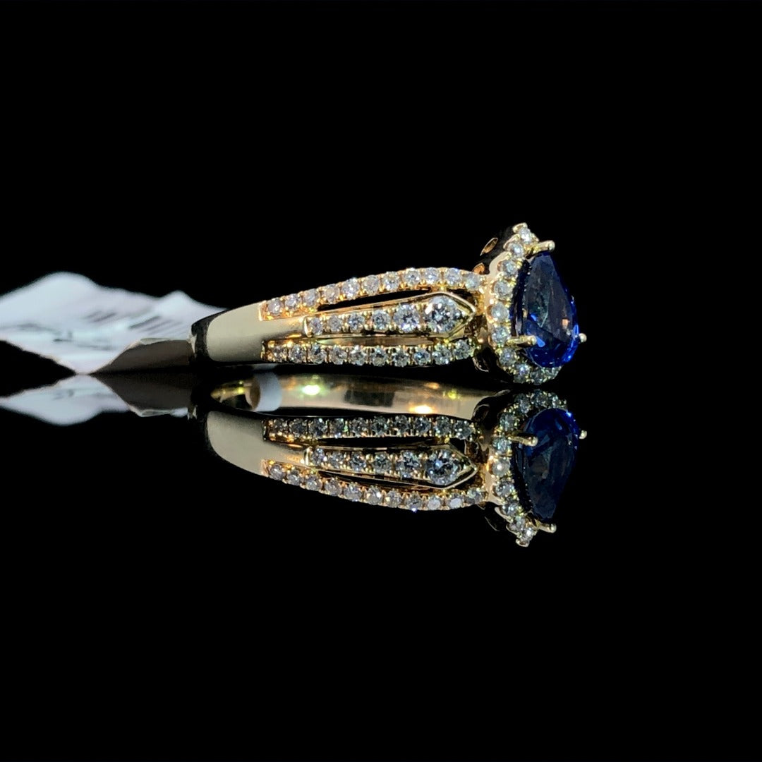 150902 - .75 ctw sapphire and diamond ring
