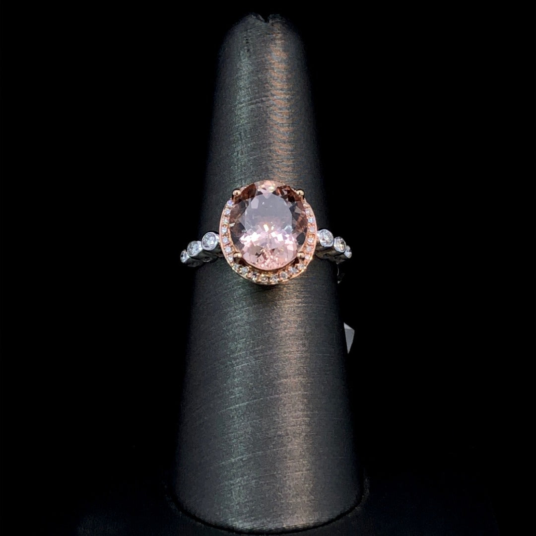 160412 - 3.47 ctw morganite and diamond ring