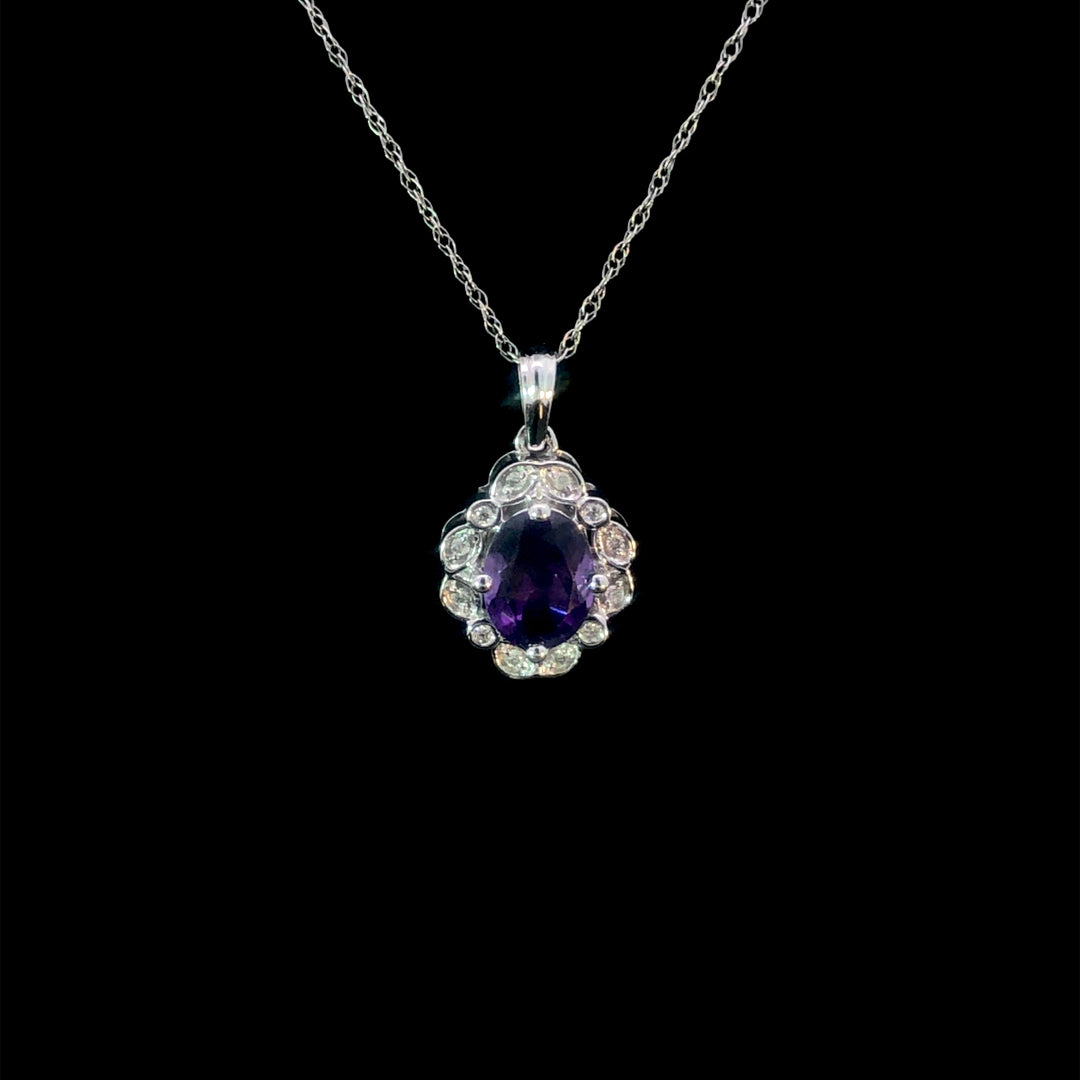 162786 - Amethyst and diamond pendant