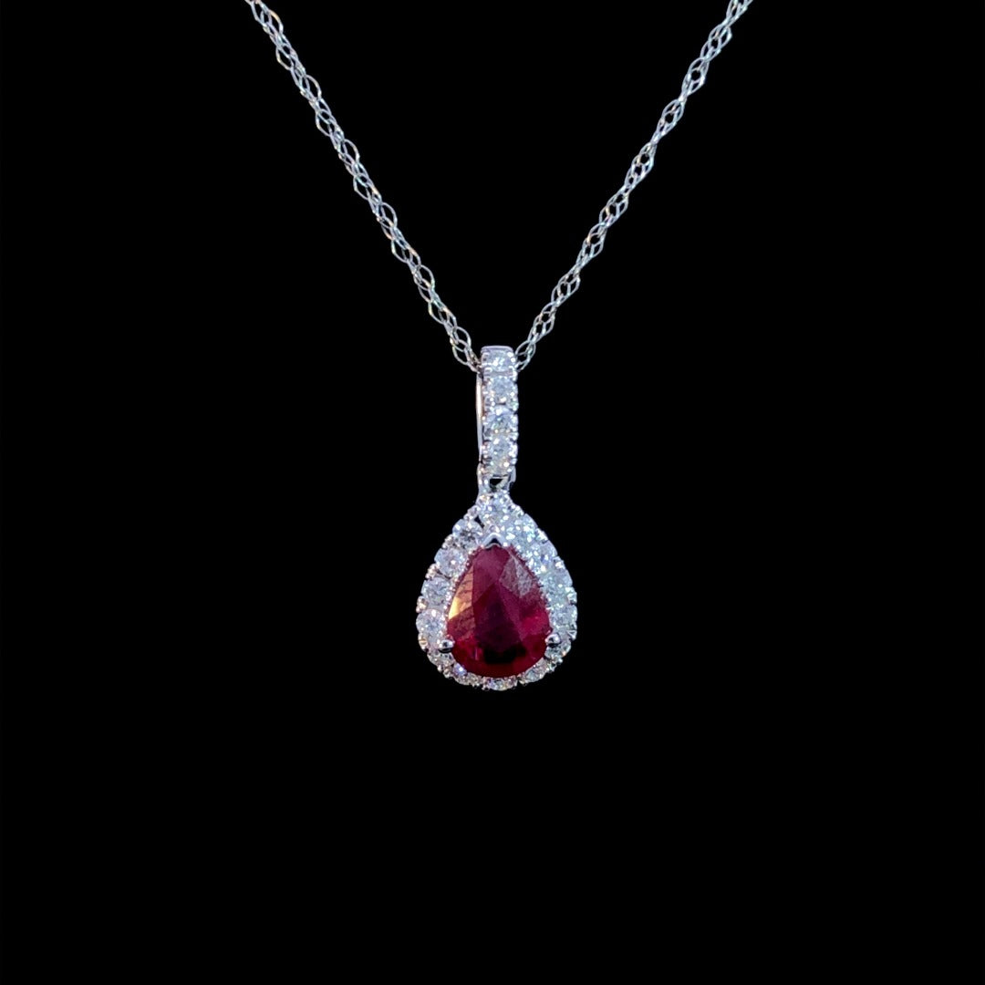 .95 ctw ruby and diamond pendant