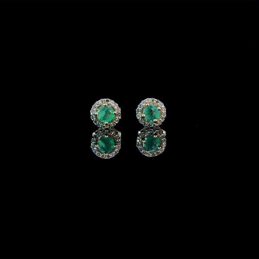 164016 - Emerald and diamond earrings