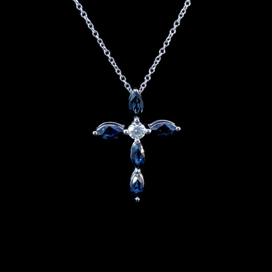 163105 - 1.67 ctw sapphire and diamond pendant