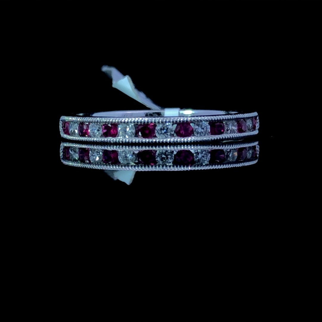 152174 - .30 ctw diamond and ruby ring