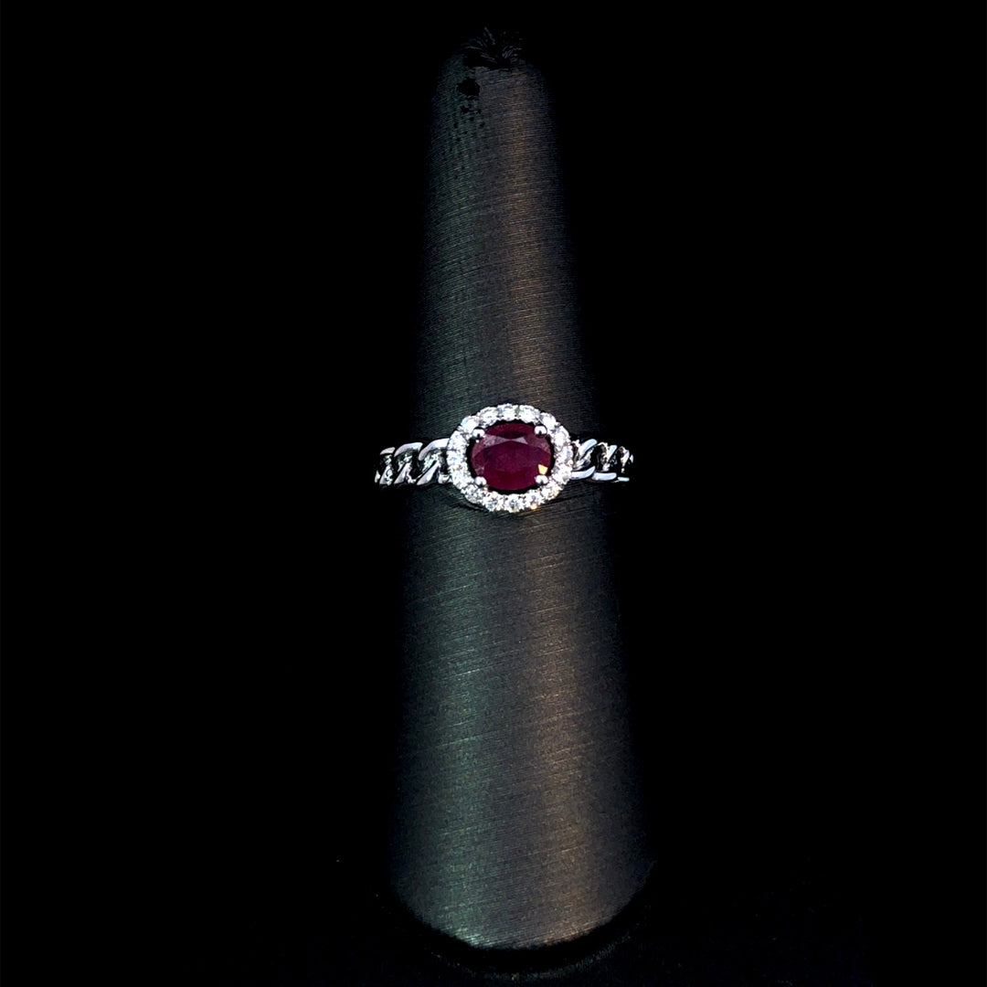 164954 - .63 ctw ruby and diamond ring