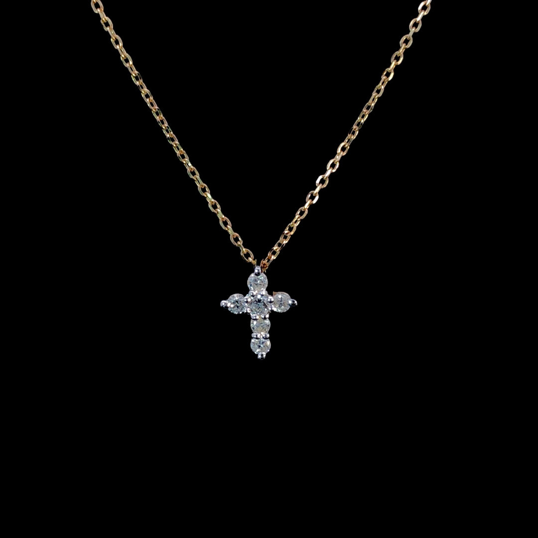 166532 - .12ctw diamond cross necklace