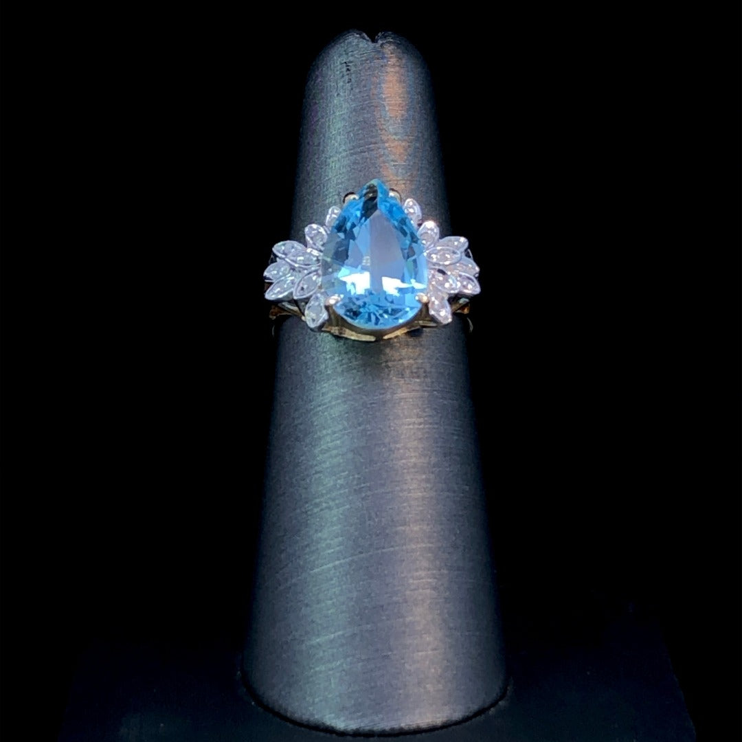 148553 - 5.03 ctw blue topaz and diamond ring