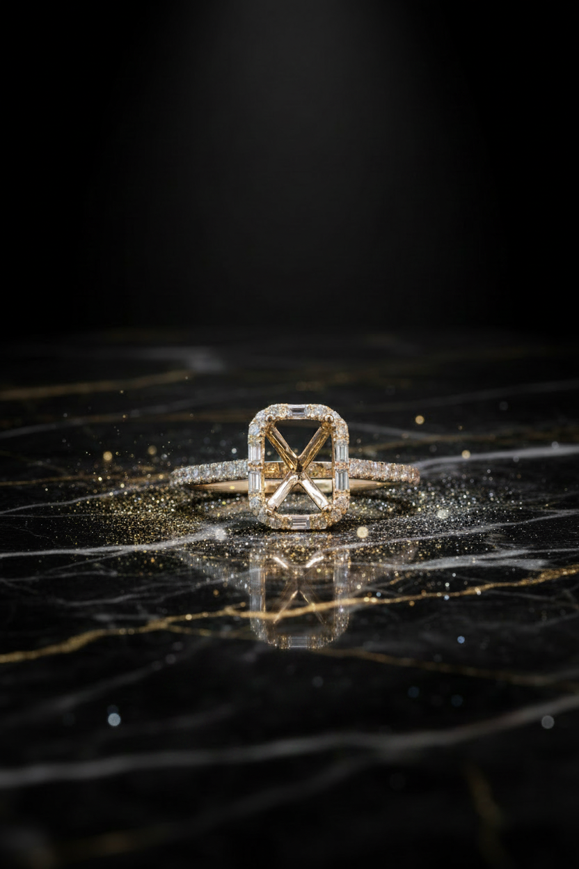 167017 - .31 ctw diamond semi mount