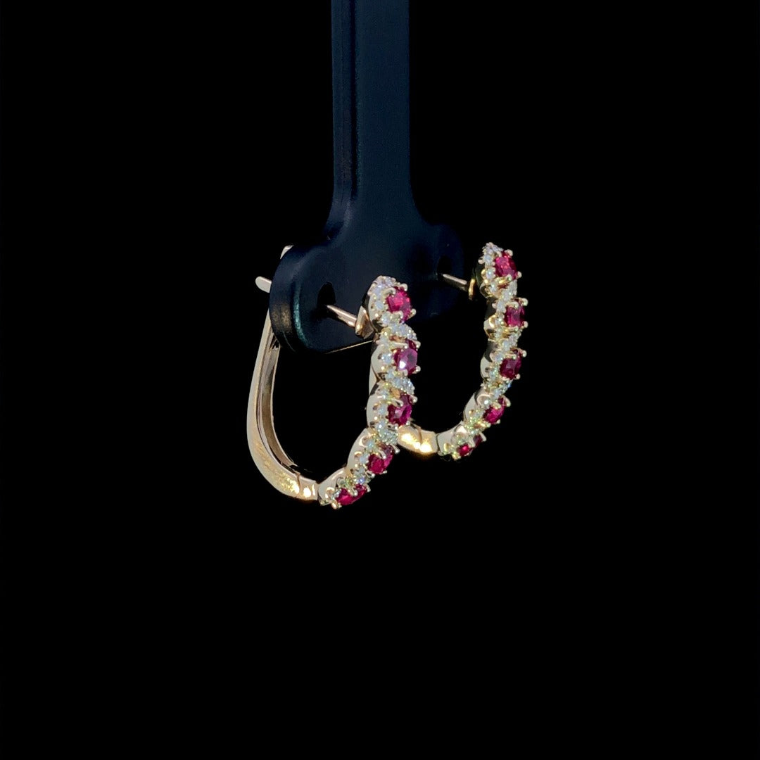 163186 - .95 ctw ruby and diamond earrings