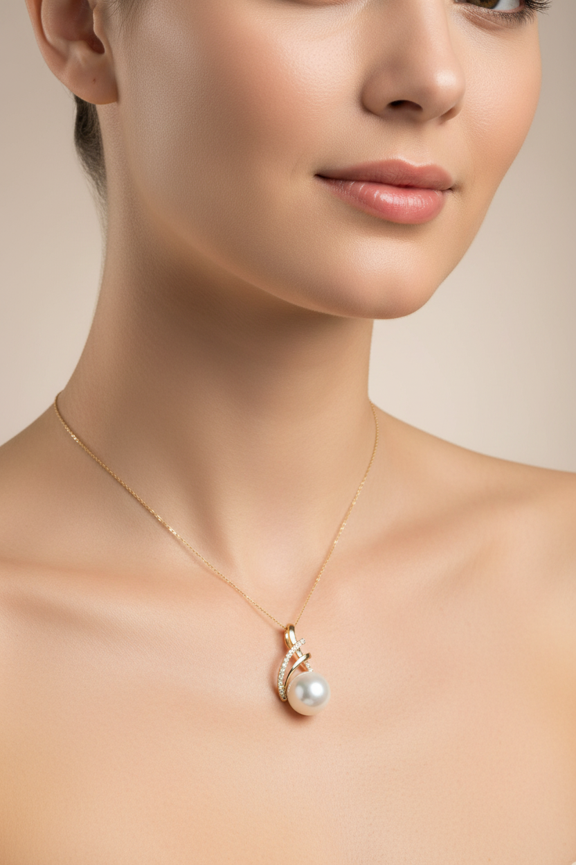 167101 - Diamond and pearl necklace
