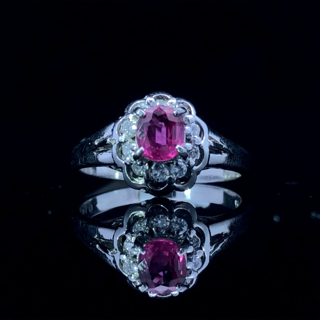 158926 - .86 ctw ruby and diamond ring
