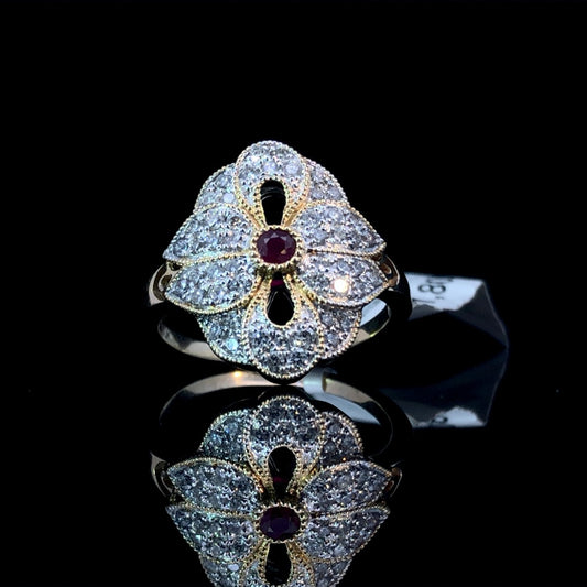 159974 - .63 ctw ruby and diamond ring
