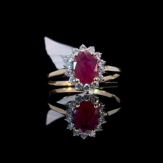 159937 - 1.16 ctw ruby and diamond ring