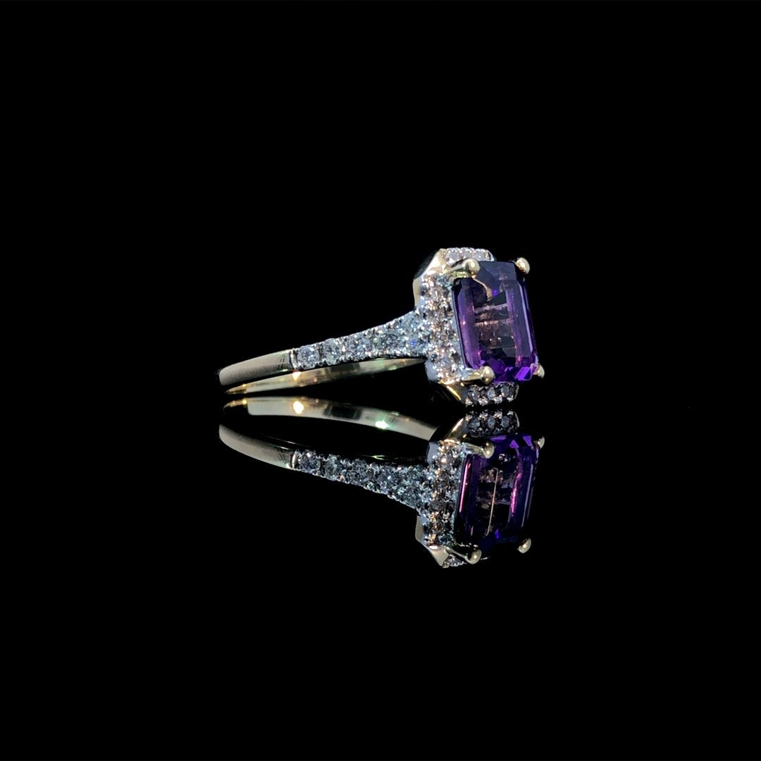 164132 - 1.70 ctw amethyst and diamond ring